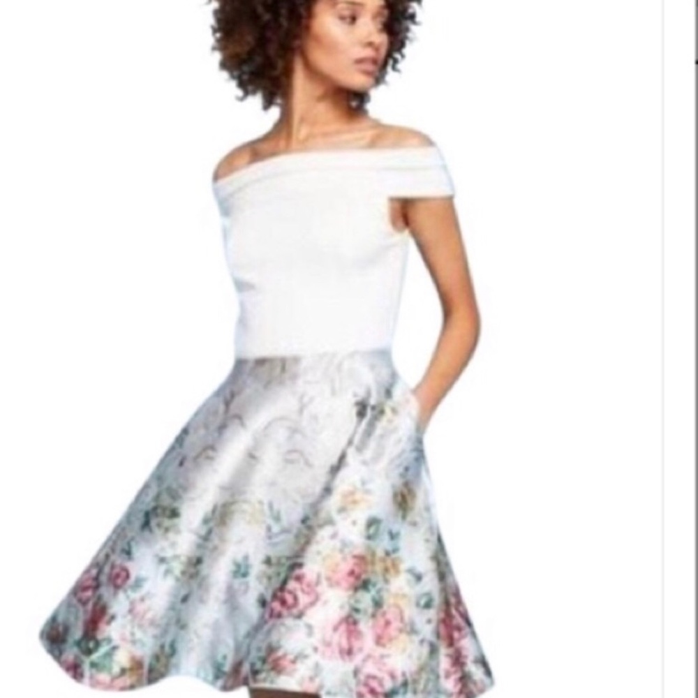 Nwt Ted Baker Atisana Patchwork Bardot Dress - image 4